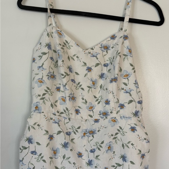 Women's Medium Old Navy Linen Floral Print Jumpsuit - Picture 3 of 7